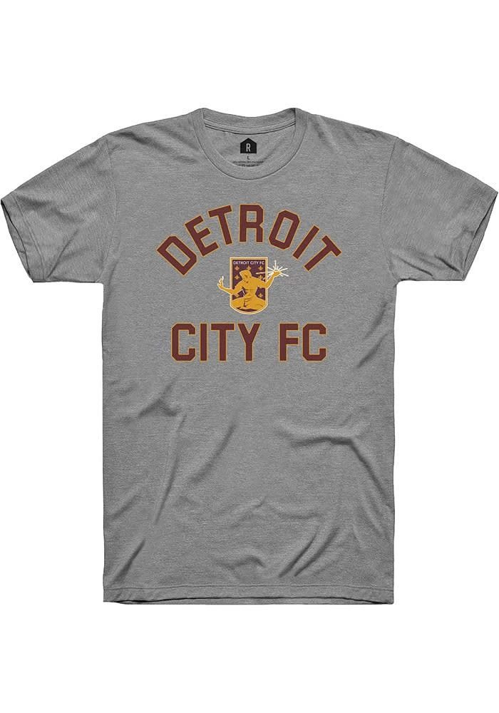 Rally Detroit City FC Grey Heart and Soul Short Sleeve T Shirt