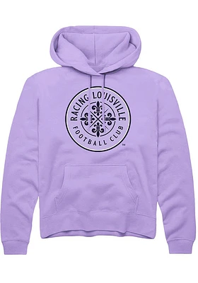 Rally Racing Louisville Mens Lavender Primary Logo Long Sleeve Hoodie