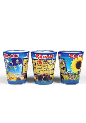 Kansas Collage Shot Glass