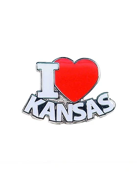 Kansas Souvenir I heart Pin - Red