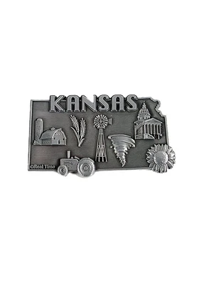 Kansas Metal State Shape Magnet