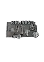 Kansas Metal State Shape Magnet