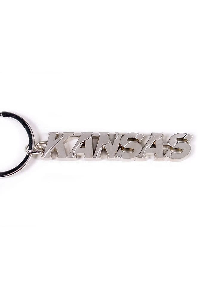 Kansas Metal name Keychain - Silver