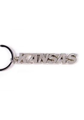 Kansas Metal name Keychain - Silver