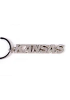 Kansas Metal name Keychain - Silver