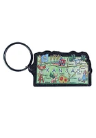 Kansas Acrylic Map Keychain - Green