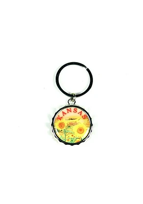 Kansas Bottle Opener Keychain - Yellow