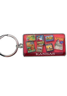 Kansas Posters Keychain - Red