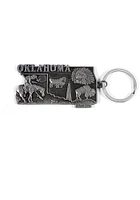 Oklahoma Metal Collage Keychain - Black