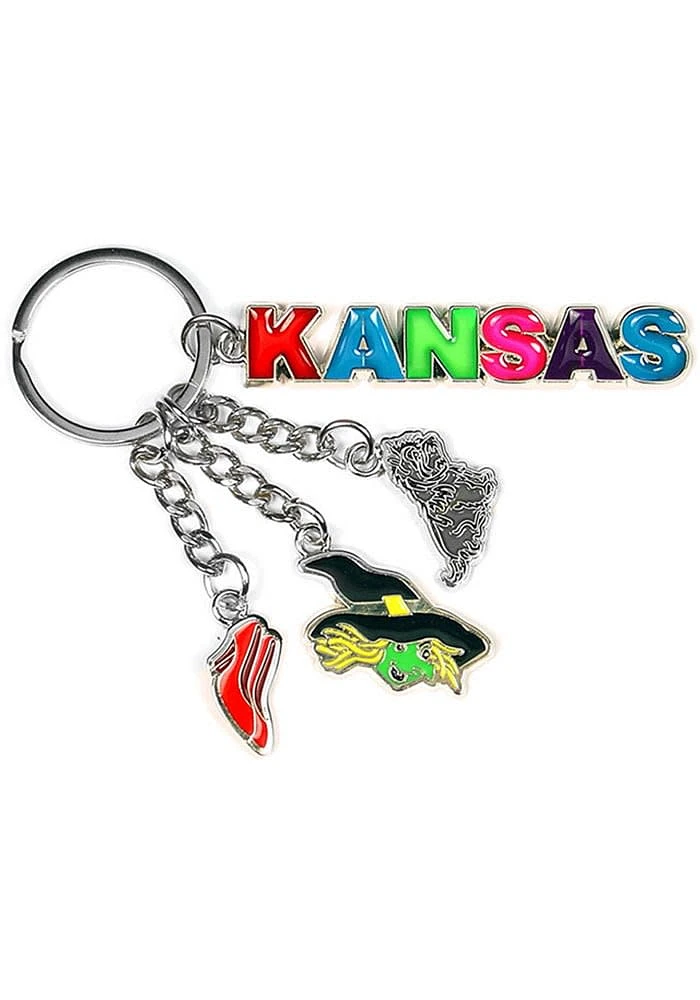 Kansas state-themed Style Keychain - Silver