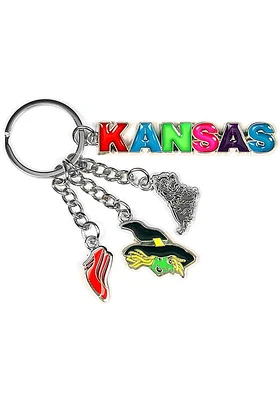Kansas state-themed Style Keychain - Silver