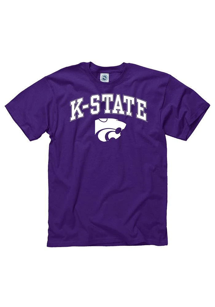 K-State Wildcats Purple Power Cat Arch Short Sleeve T Shirt