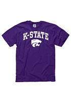 K-State Wildcats Purple Power Cat Arch Short Sleeve T Shirt
