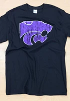 K-State Wildcats Black Distressed Short Sleeve T Shirt