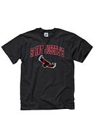 Saint Josephs Hawks Black Arch Mascot Short Sleeve T Shirt