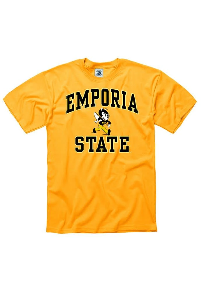 Emporia State Hornets Gold Number One Design Short Sleeve T Shirt