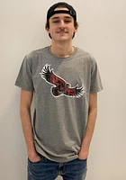 Saint Josephs Hawks Grey Big Logo Distressed Short Sleeve T Shirt