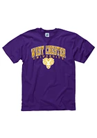 West Chester Golden Rams Purple Arch Mascot Short Sleeve T Shirt