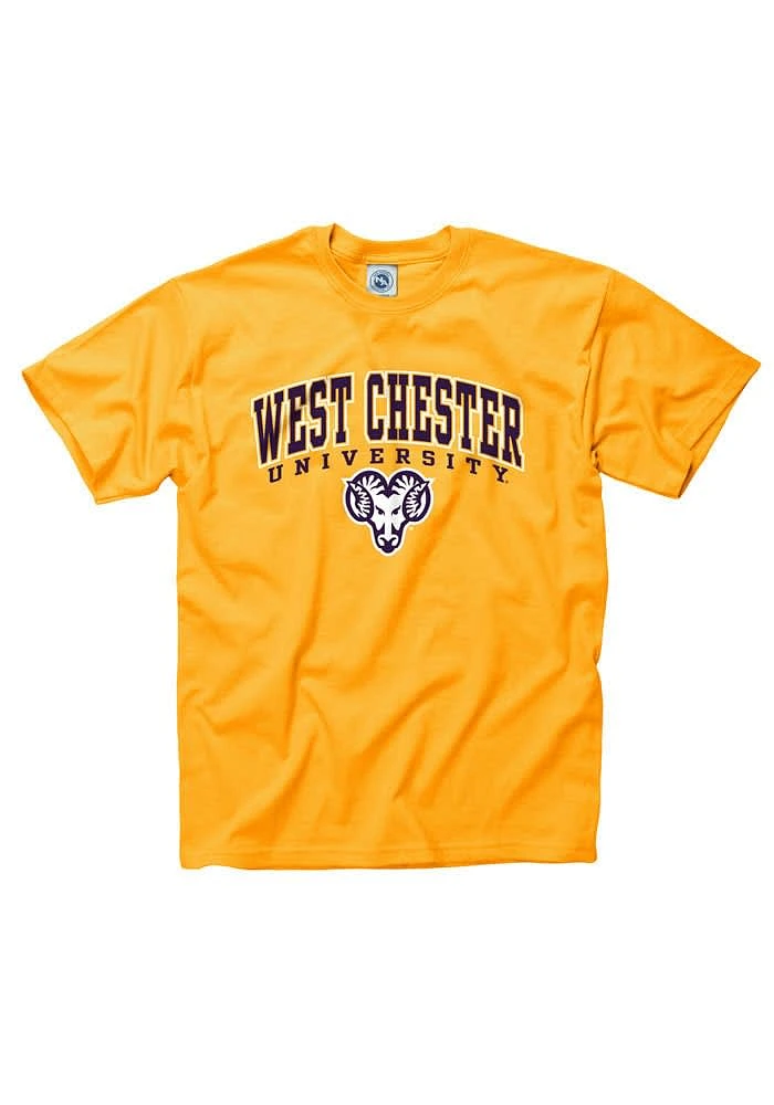 West Chester Golden Rams Gold Arch Mascot Short Sleeve T Shirt