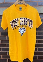 West Chester Golden Rams Gold Arch Mascot Short Sleeve T Shirt