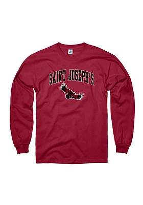 Saint Josephs Hawks Cardinal Arch Mascot Long Sleeve T Shirt