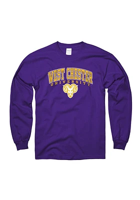 West Chester Golden Rams Purple Arch Mascot Long Sleeve T Shirt