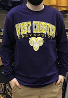 West Chester Golden Rams Purple Arch Mascot Long Sleeve T Shirt