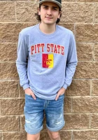 Pitt State Gorillas Grey Arch Mascot Long Sleeve T Shirt