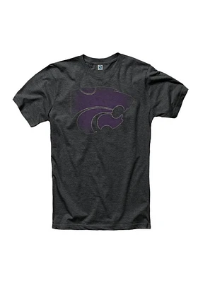 K-State Wildcats Black Fade Out Short Sleeve T Shirt