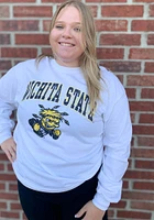 Wichita State Shockers White Midsize Distressed Long Sleeve T Shirt