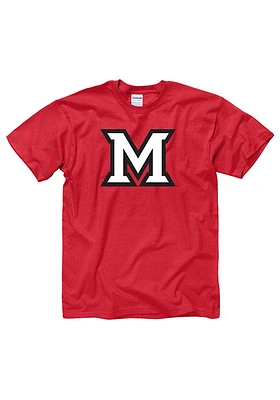 Miami RedHawks Red Big Logo Short Sleeve T Shirt