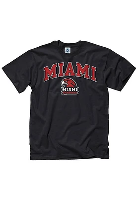 Miami RedHawks Black Arch Logo Short Sleeve T Shirt