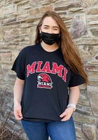 Miami RedHawks Black Arch Logo Short Sleeve T Shirt