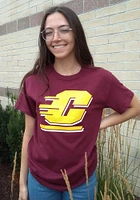 Central Michigan Chippewas Maroon Big Logo Short Sleeve T Shirt