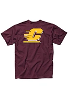 Central Michigan Chippewas Maroon Rally Loud Design Short Sleeve T Shirt