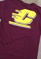 Central Michigan Chippewas Maroon Rally Loud Design Short Sleeve T Shirt