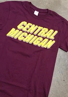 Central Michigan Chippewas Maroon Rally Loud Design Short Sleeve T Shirt