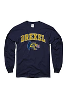 Drexel Dragons Navy Blue Big Logo Long Sleeve T Shirt