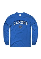 Grand Valley State Lakers Blue Arch Mascot Long Sleeve T Shirt