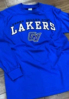 Grand Valley State Lakers Blue Arch Mascot Long Sleeve T Shirt