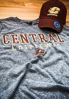Central Michigan Chippewas Grey Worn out Short Sleeve T Shirt
