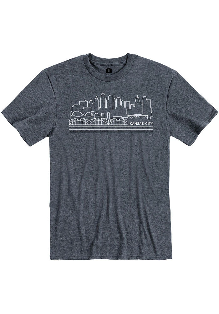 Kansas City Navy Blue KC Skyline Tee Short Sleeve Fashion T Shirt