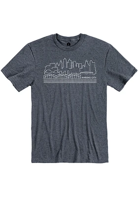 Kansas City Navy Blue KC Skyline Tee Short Sleeve Fashion T Shirt