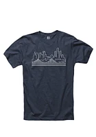Rally Detroit Navy Blue Skyline Short Sleeve Fashion T Shirt