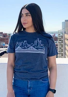Rally Detroit Navy Blue Skyline Short Sleeve Fashion T Shirt
