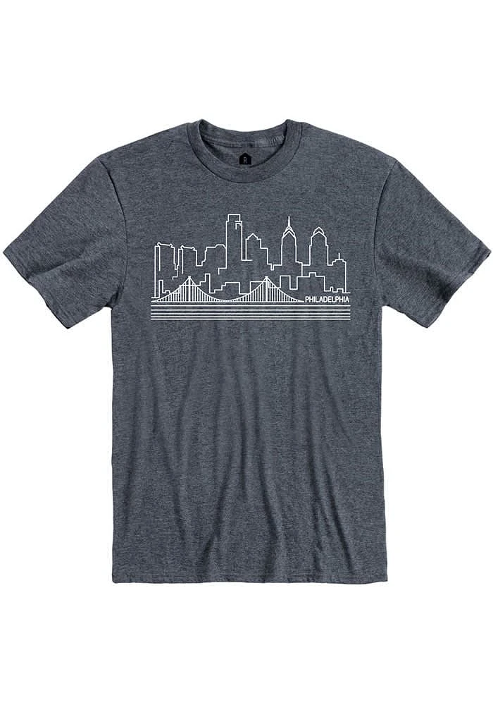 Philadelphia Navy Blue Skyline Tee Short Sleeve Fashion T Shirt