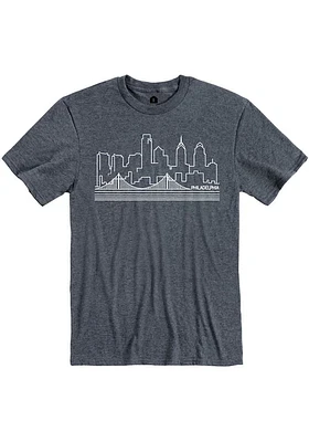 Philadelphia Navy Blue Skyline Tee Short Sleeve Fashion T Shirt