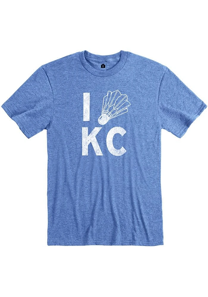 Rally Kansas City Blue Screen Print Short Sleeve Fashion T Shirt