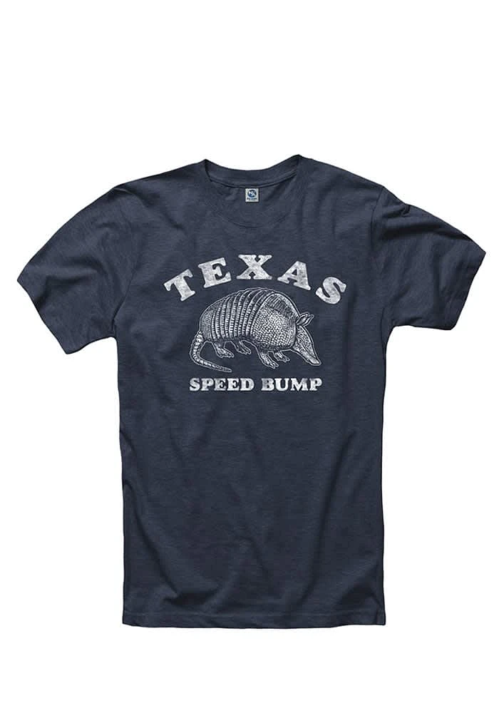 Rally Texas Navy Blue Speed Bump Short Sleeve Fashion T Shirt