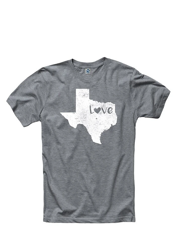 Texas Grey Screen Print Short Sleeve T Shirt